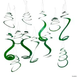 Solid Color Hanging Swirl Decorations - 12 Pc.
