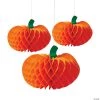 20" Honeycomb Hanging Pumpkin Decorations - 3 Pc. -Party Decorations Sales Shop 20 honeycomb hanging pumpkin decorations 3 pc 13952097