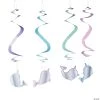 20" Iridescent Narwhal Party Hanging Swirl Decorations - 12 Pc. -Party Decorations Sales Shop 20 iridescent narwhal party hanging swirl decorations 12 pc 13845588