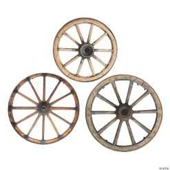 22 3/4" - 27 1/4" Wagon Wheel Cutouts Hanging Decorations - 3 Pc.