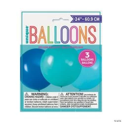 24" Blue & Teal Latex Balloons – 3 Pc. -Party Decorations Sales Shop 24 blue and teal latex balloons 3 pc 13839067 a03