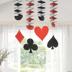 24" Casino Hanging Spiral Decorations - 12 Pc. -Party Decorations Sales Shop 24 casino hanging spiral decorations 12 pc 70 4233 a02