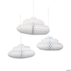 24" Large Cloud Honeycomb Ceiling Decorations - 3 Pc.