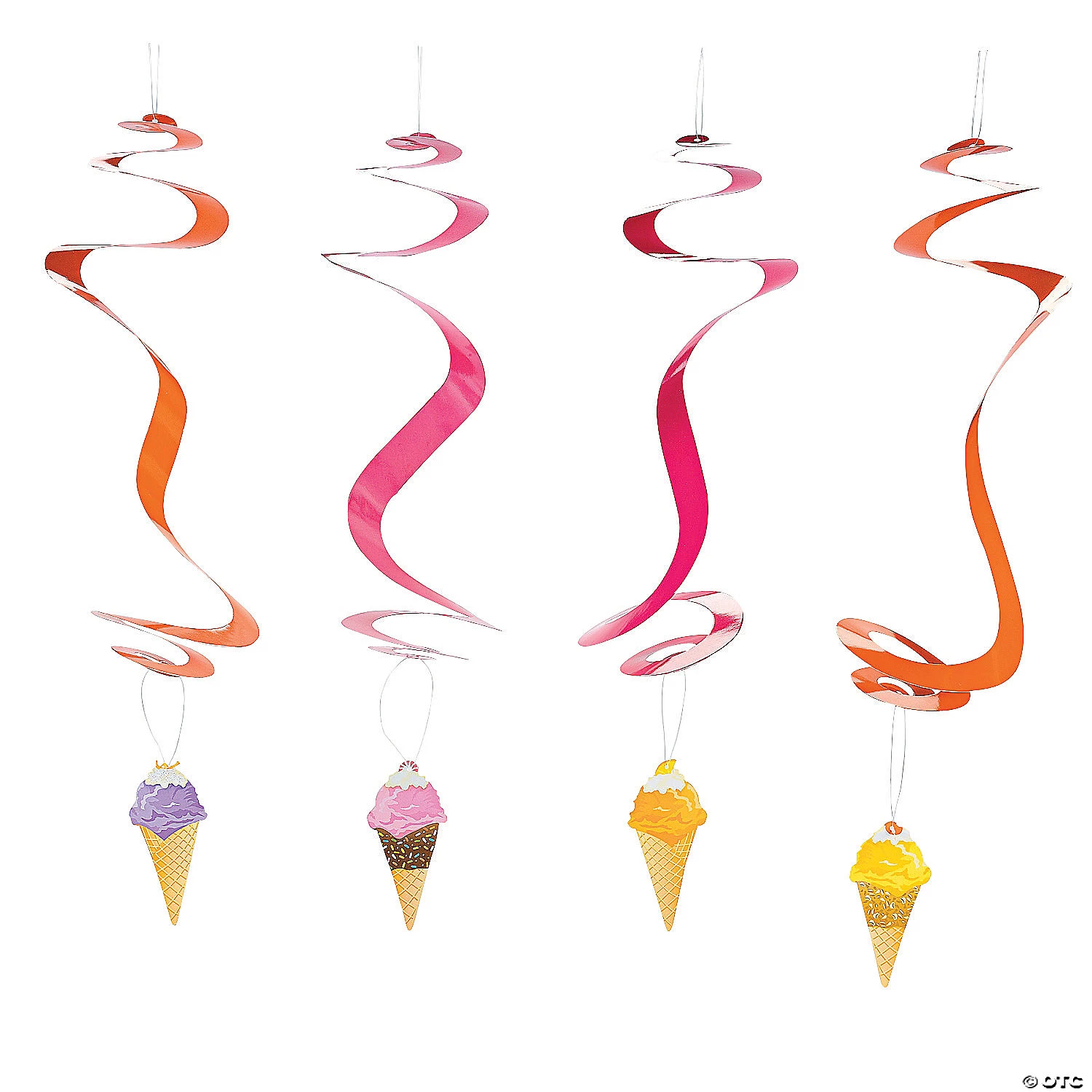 26" I Scream For Ice Cream Hanging Swirl Decorations - 12 Pc. 3 26" I Scream For Ice Cream Hanging Swirl Decorations - 12 Pc.