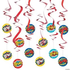 28" Superhero Hanging Swirls - 12 Pc.