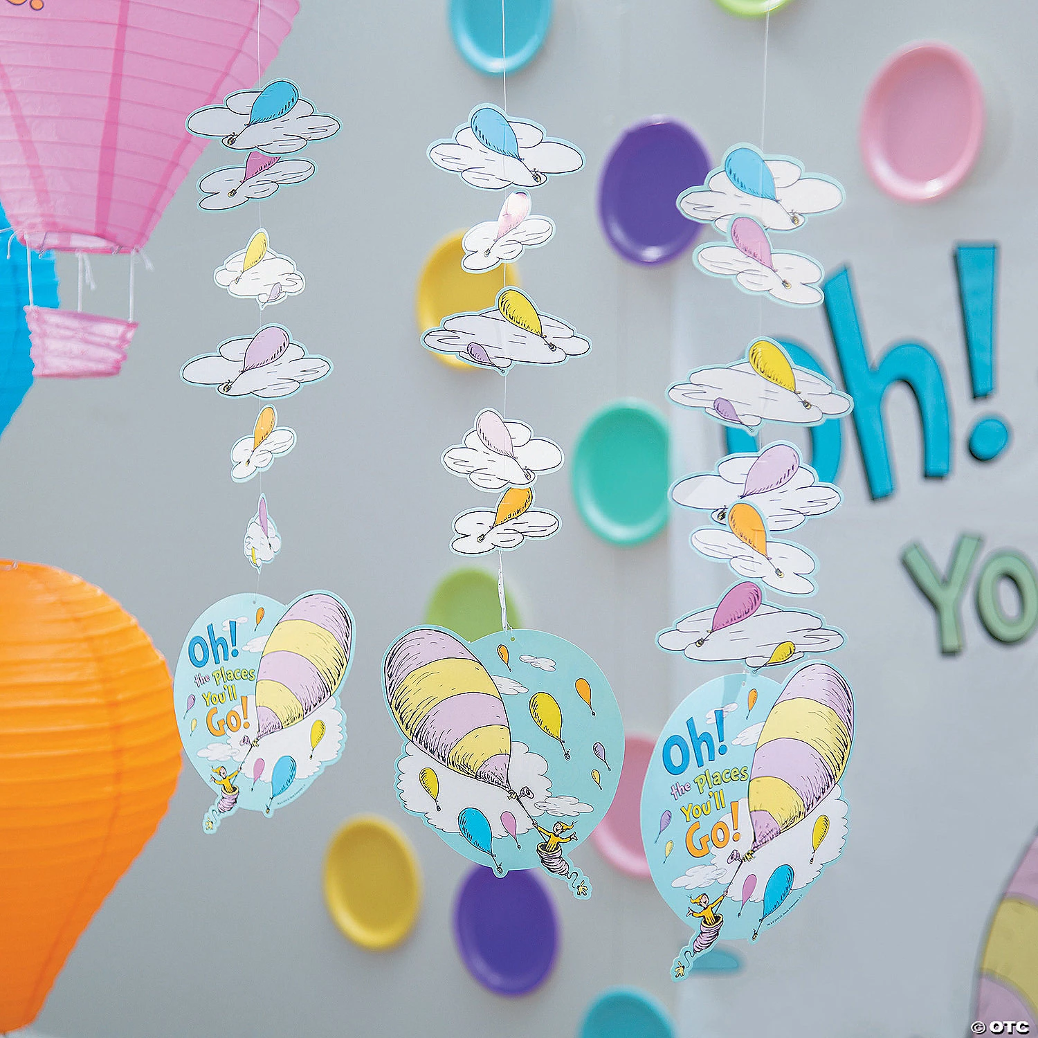 3 Ft. Dr. Seuss™ Oh, the Places You’ll Go! Cutouts Hanging Decorations - 12 Pc. 4 3 Ft. Dr. Seuss™ Oh, the Places You’ll Go! Cutouts Hanging Decorations - 12 Pc. - Image 2