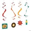 30" 70s Party Hanging Swirl Decorations - 12 Pc.