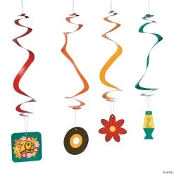 30" 70s Party Hanging Swirl Decorations - 12 Pc.