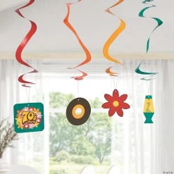 30" 70s Party Hanging Swirl Decorations - 12 Pc. -Party Decorations Sales Shop 30 70s party hanging swirl decorations 12 pc 13758992 a02