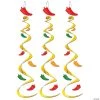 30" Chili Pepper Hanging Swirls - 3 Pc. -Party Decorations Sales Shop 30 chili pepper hanging swirls 3 pc bg50061