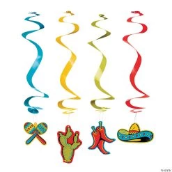 30" Fiesta Hanging Swirl Decorations - 12 Pc.