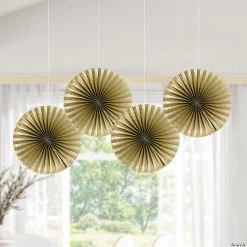 Giant Hanging Paper Fans - 6 Pc. -Party Decorations Sales Shop 30 giant gold hanging paper fans 6 pc 13829571 a02