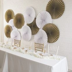 Giant Hanging Paper Fans - 6 Pc. -Party Decorations Sales Shop 30 giant white hanging paper fans 6 pc 13829570 a02