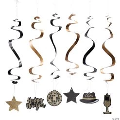 30" New Year’s Eve Hanging Swirl Decorations - 12 Pc.