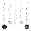 30th Birthday Sparkling Celebration Hanging Swirl Decorations - 12 Pc. -Party Decorations Sales Shop 30th birthday sparkling celebration hanging swirl decorations 12 pc 13773868