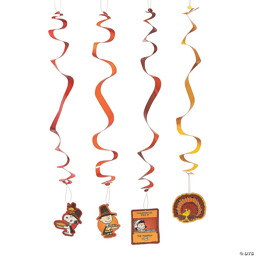 32" Peanuts® Thanksgiving Hanging Swirl Decorations - 12 Pc. 3 32" Peanuts® Thanksgiving Hanging Swirl Decorations - 12 Pc.