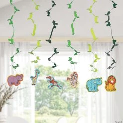 32" Zoo Adventure Hanging Swirl Decorations - 12 Pc. -Party Decorations Sales Shop 32 zoo adventure hanging swirl decorations 12 pc 13798160 a02