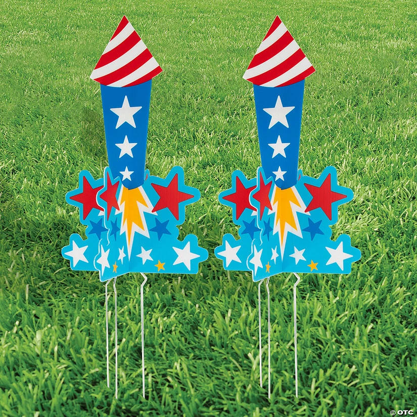 3D Firework Yard Signs - 4 Pc. 3 3D Firework Yard Signs - 4 Pc.