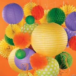 Mini Paper Lanterns - 12 Pc. -Party Decorations Sales Shop 4 1 2 mini lime green hanging paper lanterns 12 pc 13696888 a02