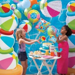 4 1/2" Mini Pool Party Beach Ball Hanging Paper Lanterns - 12 Pc. -Party Decorations Sales Shop 4 1 2 mini pool party beach ball hanging paper lanterns 12 pc 13943055 a02
