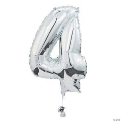 "4" Shaped Number Mylar 34" Balloon