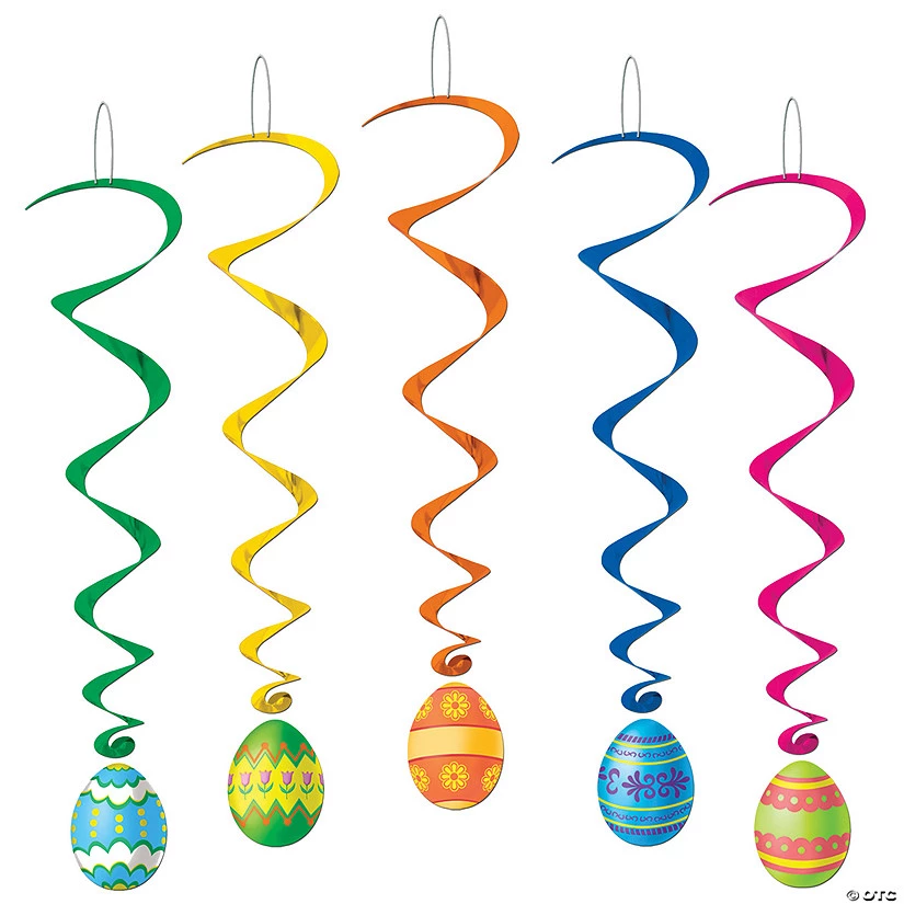 40" Easter Egg Hanging Swirls - 5 Pc. 3 40" Easter Egg Hanging Swirls - 5 Pc.