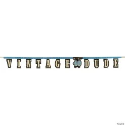 40th Birthday Vintage Dude Cardboard Jointed Banner