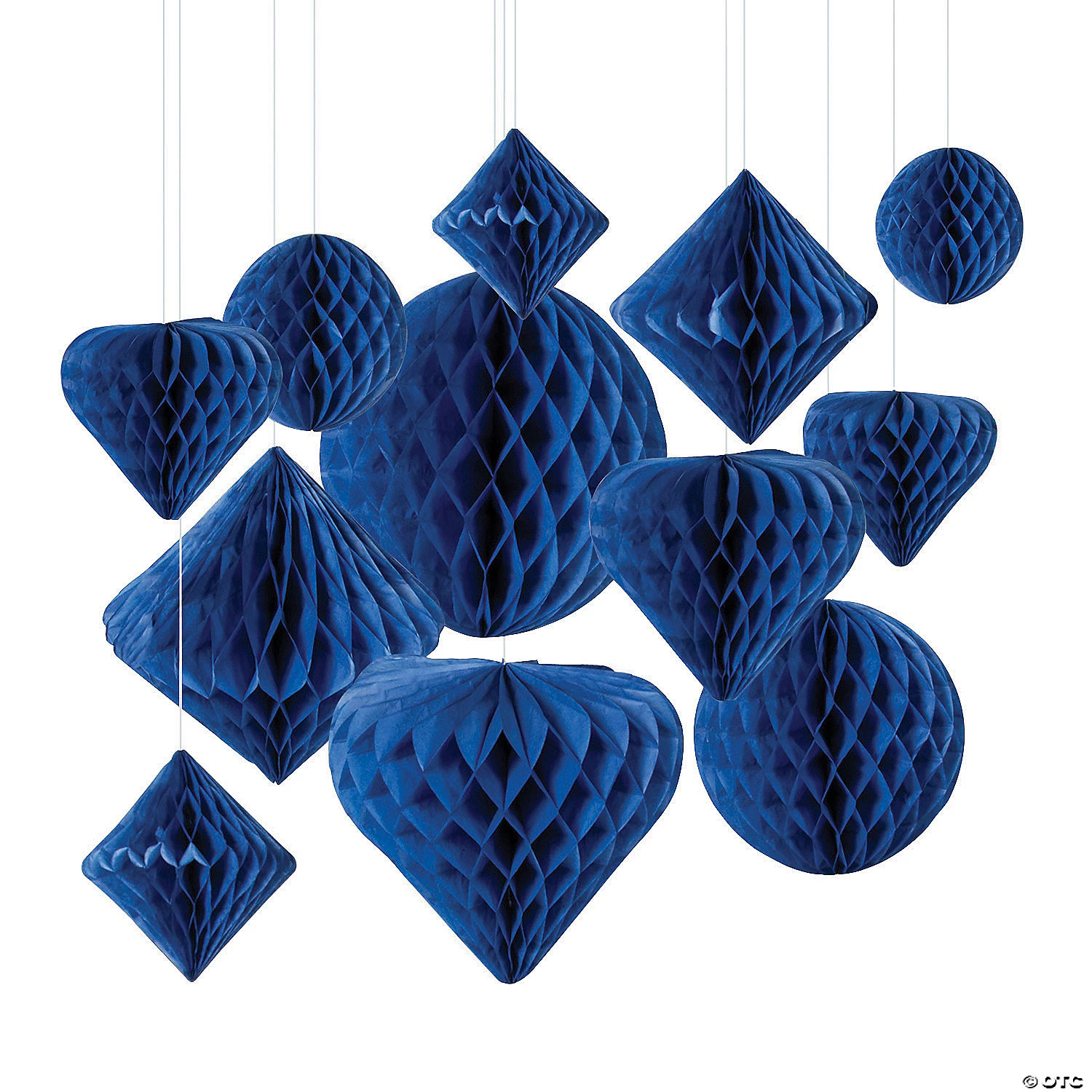 Hanging Paper Honeycomb Decoration Assortment - 12 Pc. 3 Hanging Paper Honeycomb Decoration Assortment - 12 Pc.