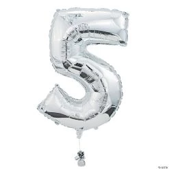 "5" Shaped Number 34" Mylar Balloon