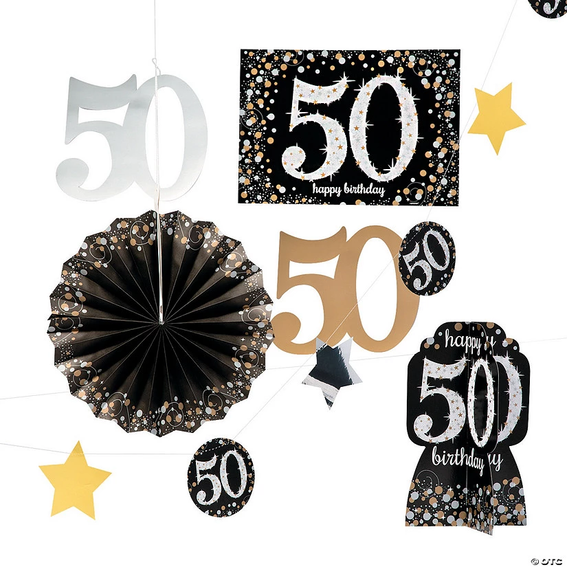 50th Birthday Sparkling Celebration Decorating Kit 3 50th Birthday Sparkling Celebration Decorating Kit