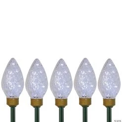 5ct LED Lighted C9 Christmas Pathway Marker Lawn Stakes - Clear Lights