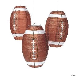 6 1/2" Football Hanging Paper Lanterns - 3 Pc.
