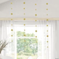 6 Ft. Glitter Gold Dot Ceiling Decorations - 6 Pc. -Party Decorations Sales Shop 6 ft glitter gold dot ceiling decorations 6 pc 13902551 a02