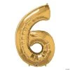 6 Gold Number 42" Mylar Balloon