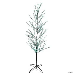 6' Pre-Lit Cherry Blossom Flower Artificial Spring Tree - Green LED Lights