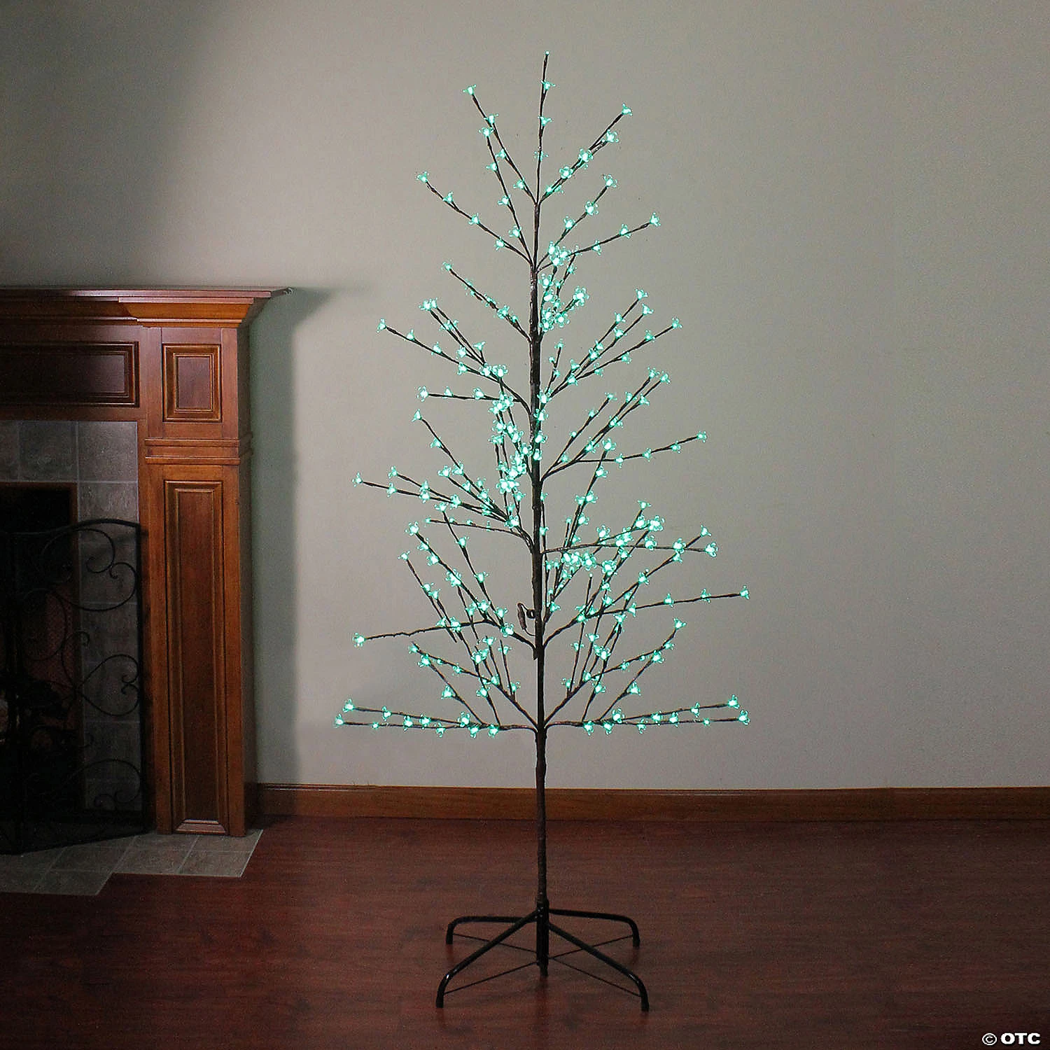 6' Pre-Lit Cherry Blossom Flower Artificial Spring Tree - Green LED Lights 4 6' Pre-Lit Cherry Blossom Flower Artificial Spring Tree - Green LED Lights - Image 2