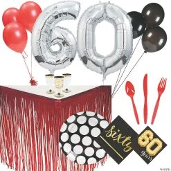 60th Birthday Party Tableware Kit for 16 Guests