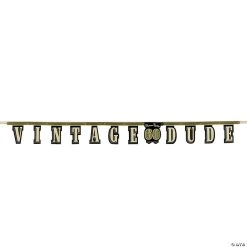 60th Birthday Vintage Dude Cardboard Jointed Banner
