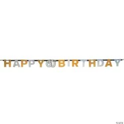 60th Sparkling Celebration Cardboard Jointed Banner