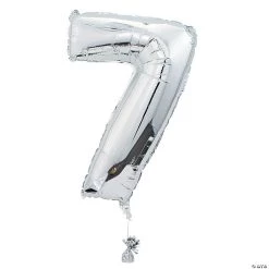 "7" Shaped Number 34" Mylar Balloon