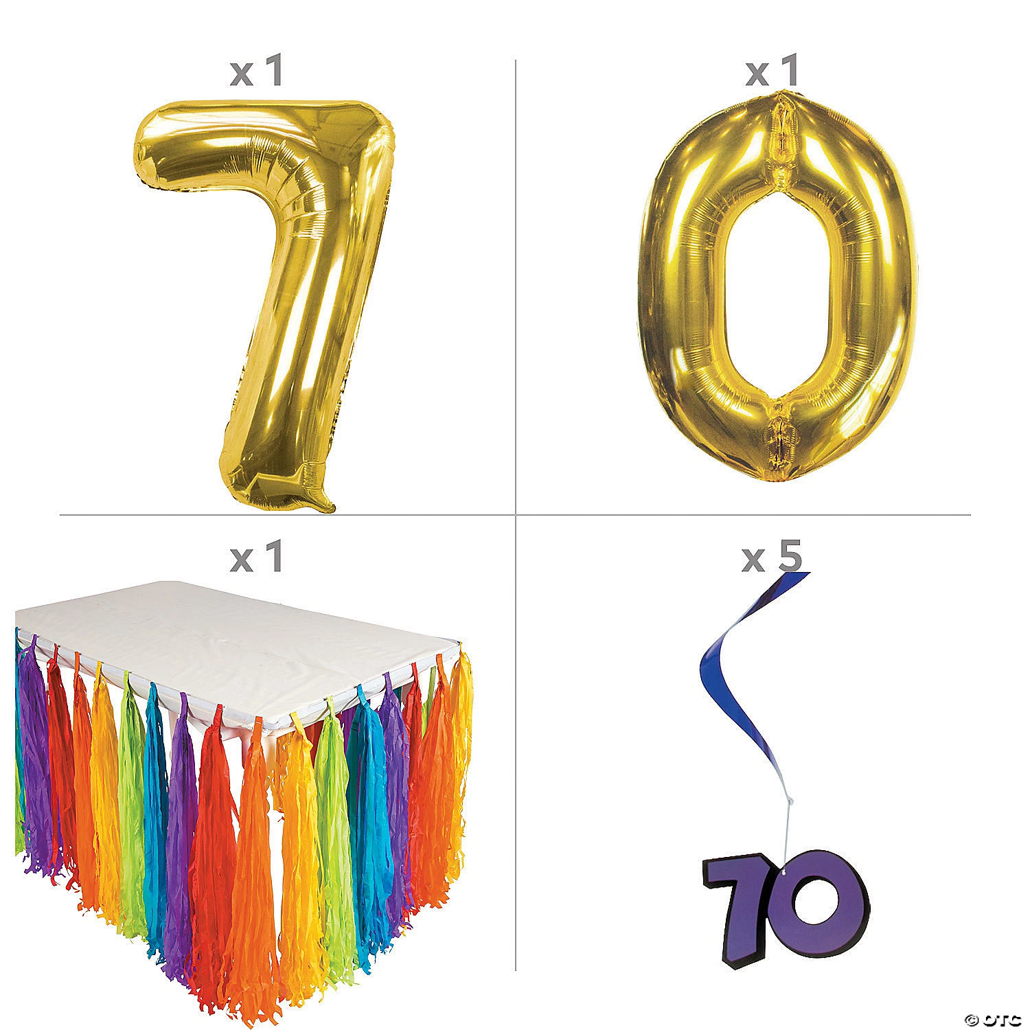 70th Birthday Party Tableware Kit for 24 Guests 4 70th Birthday Party Tableware Kit for 24 Guests - Image 2