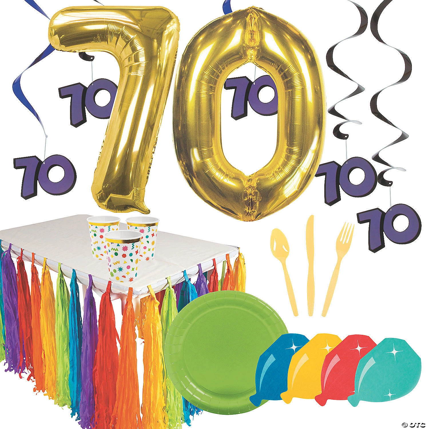 70th Birthday Party Tableware Kit for 24 Guests 3 70th Birthday Party Tableware Kit for 24 Guests