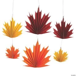 8 1/2" - 17 1/2" Fall Leaves Ceiling Decorations - 6 Pc.