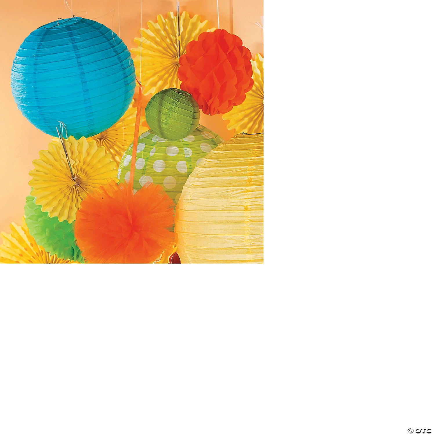 Hanging Tissue Paper Fans - 12 Pc. 7 Hanging Tissue Paper Fans - 12 Pc. - Image 5