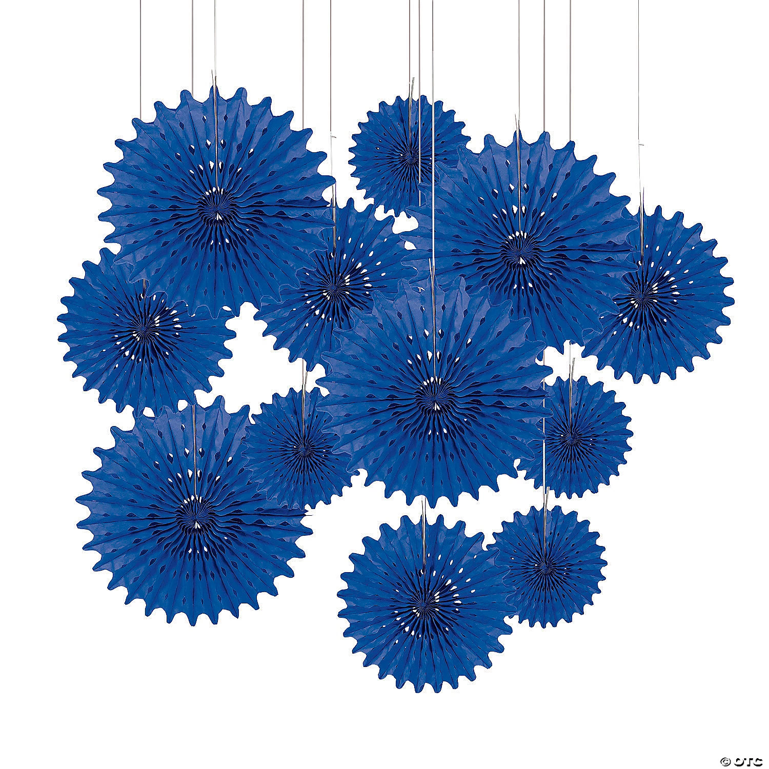 Hanging Tissue Paper Fans - 12 Pc. 3 Hanging Tissue Paper Fans - 12 Pc.