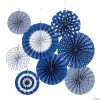 Hanging Paper Fan Assortment - 8 Pc. -Party Decorations Sales Shop 8 10 cobalt blue hanging paper fan assortment 8 pc 13943277