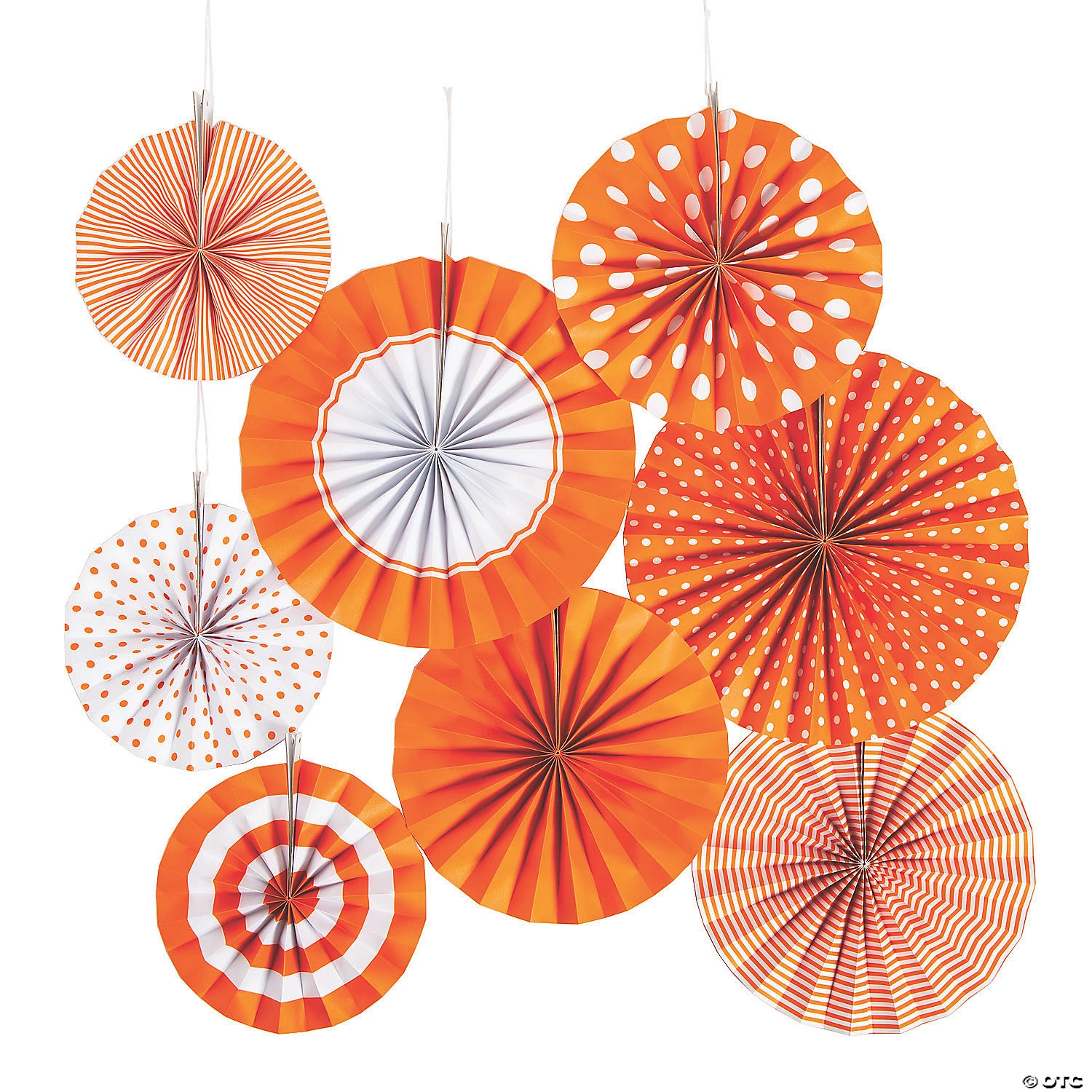Hanging Paper Fan Assortment - 8 Pc. 3 Hanging Paper Fan Assortment - 8 Pc.