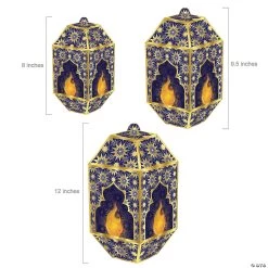 8" - 11" Ramadan Hanging Paper Lanterns - 3 Pc. -Party Decorations Sales Shop 8 11 ramadan hanging paper lanterns 3 pc 14094250 a01