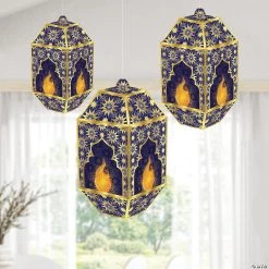 8" - 11" Ramadan Hanging Paper Lanterns - 3 Pc. -Party Decorations Sales Shop 8 11 ramadan hanging paper lanterns 3 pc 14094250 a02