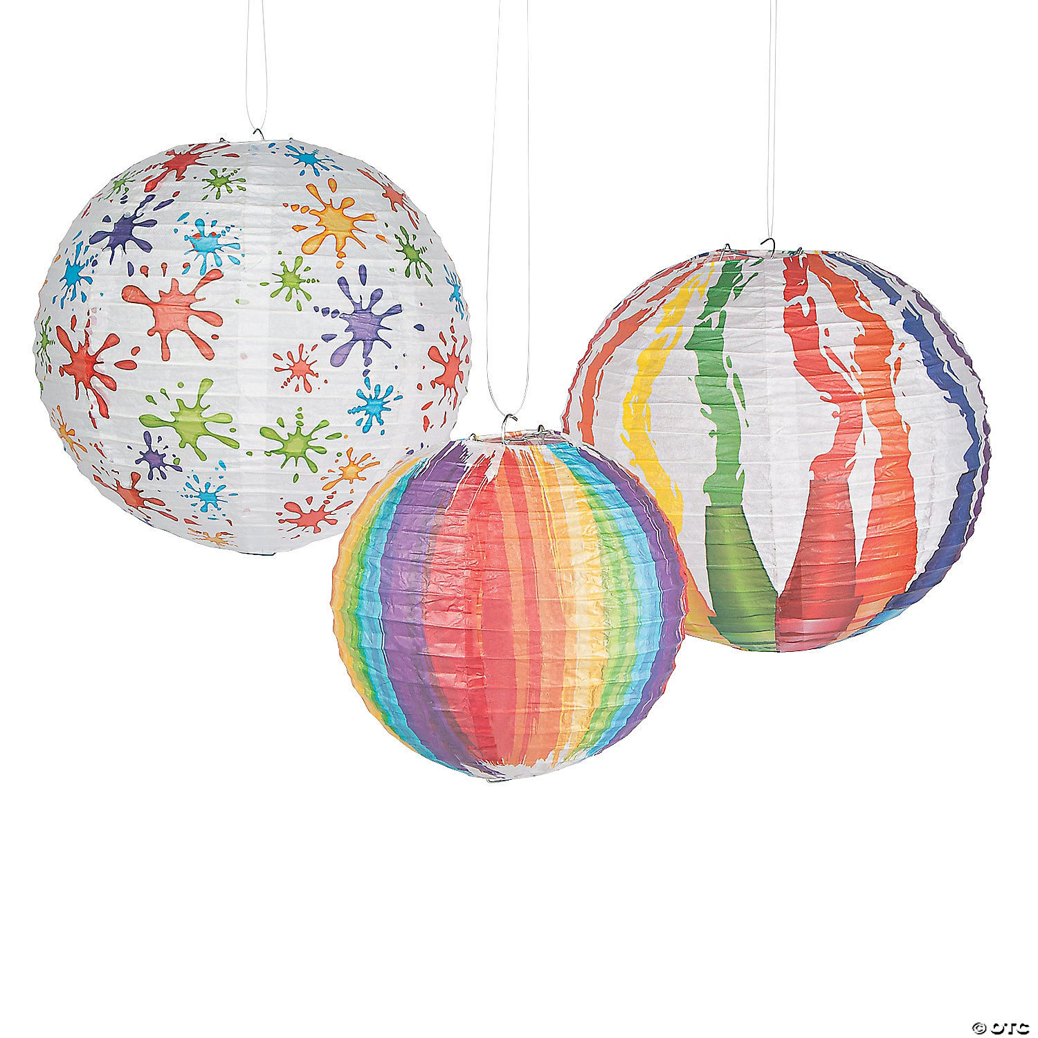 8" - 12" Art Palette Hanging Paper Lanterns - 6 Pc. 3 8" - 12" Art Palette Hanging Paper Lanterns - 6 Pc.